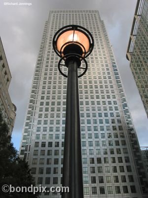 Lamp at Canary Wharf in London, England
