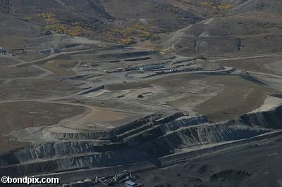 Aerial views of the smelter in Anaconda, Montana