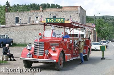 Old Fire Engine tour in the Wild West town of Virginia City in Montana