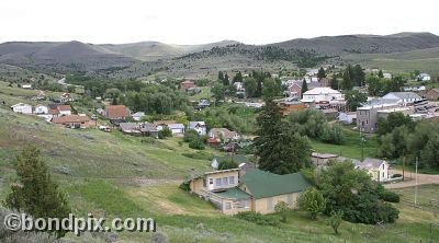 View of the old western town of Virginia City in Montana