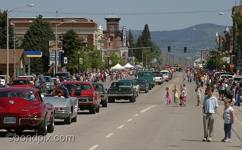 Deer-Lodge-Parade_14735.jpg - Classic vehicles, vintage and muscle cars and tractors drive along Main Street during the Territorial Days Parade in Deer Lodge Montana, June 14th 2008