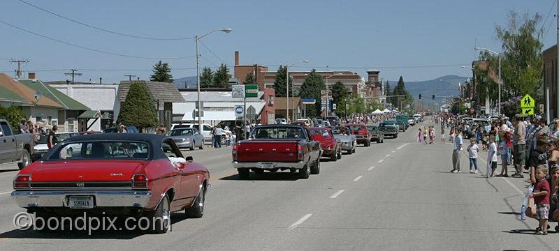 Deer-Lodge-Parade_14736.jpg - Classic vehicles, vintage and muscle cars and tractors drive along Main Street during the Territorial Days Parade in Deer Lodge Montana, June 14th 2008