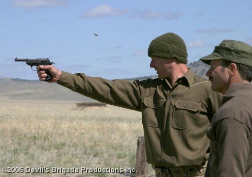 Photoshoot for 'Devils Brigade' at Fort Harrison Helena Montana on 4th May 2006