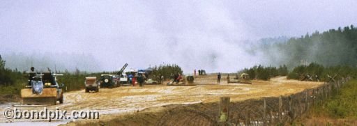 On the set of the James Bond 007 movie Die Another Day - Hovercraft at Aldershot, doubling for Korea