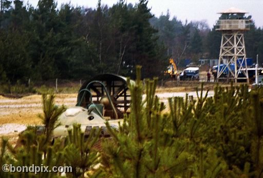 On the set of the James Bond 007 movie Die Another Day - Watch tower and hovercraft