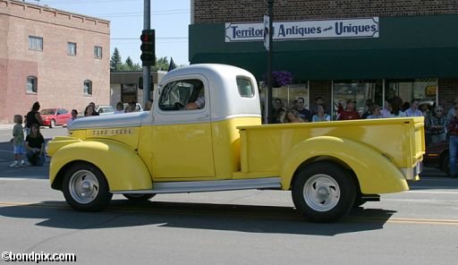 Parade along Main Street in Deer Lodge, Montana
