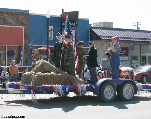 Parade along Main Street in Deer Lodge, Montana