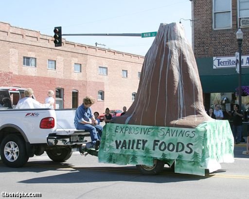 Parade along Main Street in Deer Lodge, Montana