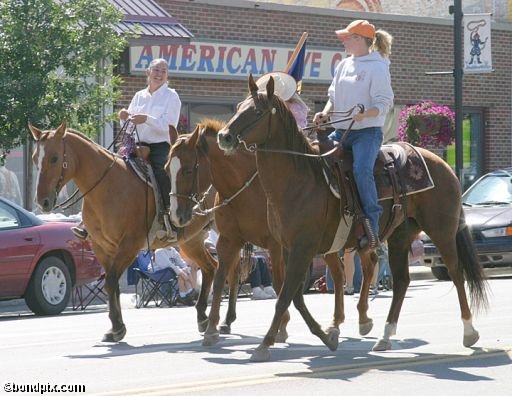 Parade along Main Street in Deer Lodge, Montana