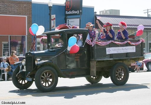 Parade along Main Street in Deer Lodge, Montana