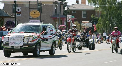 Parade along Main Street in Deer Lodge, Montana