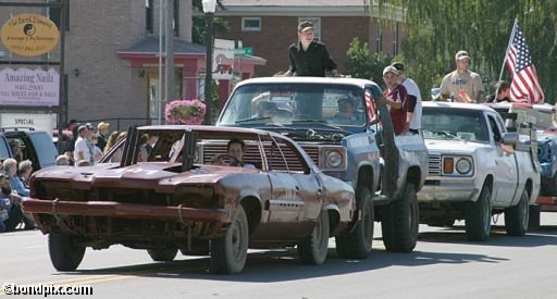 Parade along Main Street in Deer Lodge, Montana