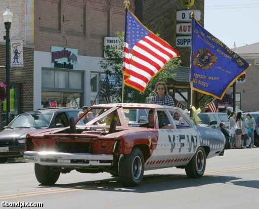 Parade along Main Street in Deer Lodge, Montana