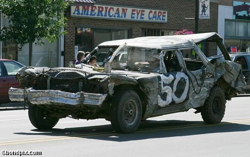 Parade along Main Street in Deer Lodge, Montana