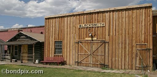 Deer Lodge Museums, Frontier Montana cabins and blacksmith shop