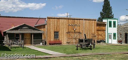 Deer Lodge Museums, Frontier Montana cabins and blacksmith shop