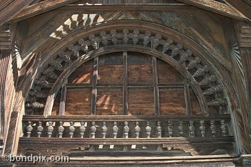 Deer Lodge Museums, Montana, old Carriage House wood cabin detail