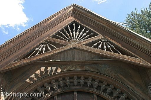 Deer Lodge Museums, Montana, old Carriage House wood cabin detail