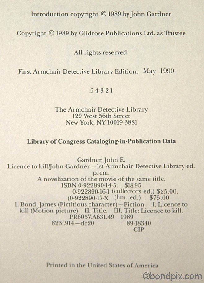 Licence To Kill by John Gardner limited numbered and signed edition  38/100