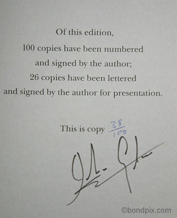 Licence To Kill by John Gardner limited numbered and signed edition  38/100