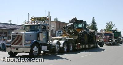 Parade along Main Street in Deer Lodge, Montana