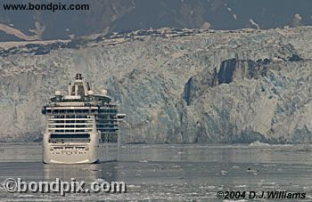 Cruise ship and glacier in Alaska