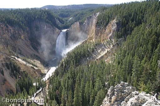 Upper falls in the Grand Canyon of Yellowstone Park